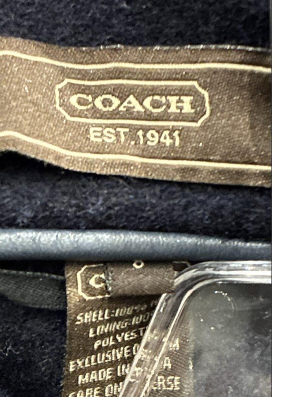 Coach New York Navy Blue Wool Double Breasted Peacoat Gold Buttons - 8 - Picture 4 of 7